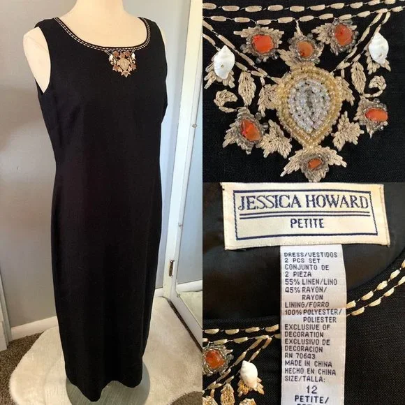 Robe Jessica Howard Sans Manches Taille 10 Petite – Occasion Très Bon État